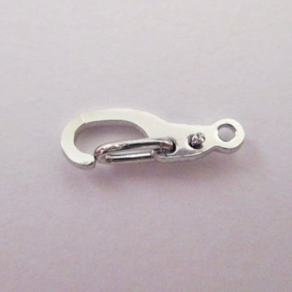 Clasps Silver Plated Self Closing Clasps Fermoirs Nickel Plated 14mm by 5mm Jewelry Findings Supplies Lot of 10 by BySupply