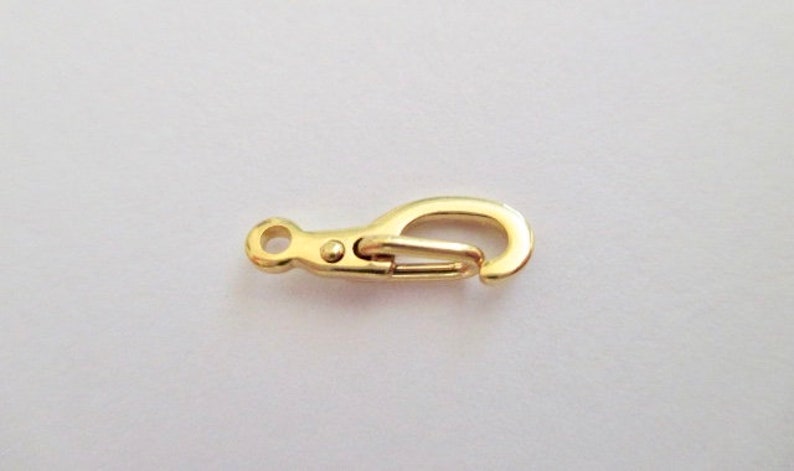 Clasps Gold Plated Self Closing Clasps Fermoirs 14mm by 5mm Jewelry Findings Supplies Lot of 10 by BySupply image 2