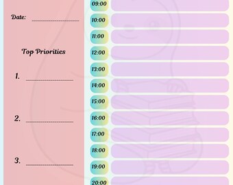 Study Day Planner Printable | Daily Study Planner | Student Study Organizer | Study Productivity Planner | Academic Planner