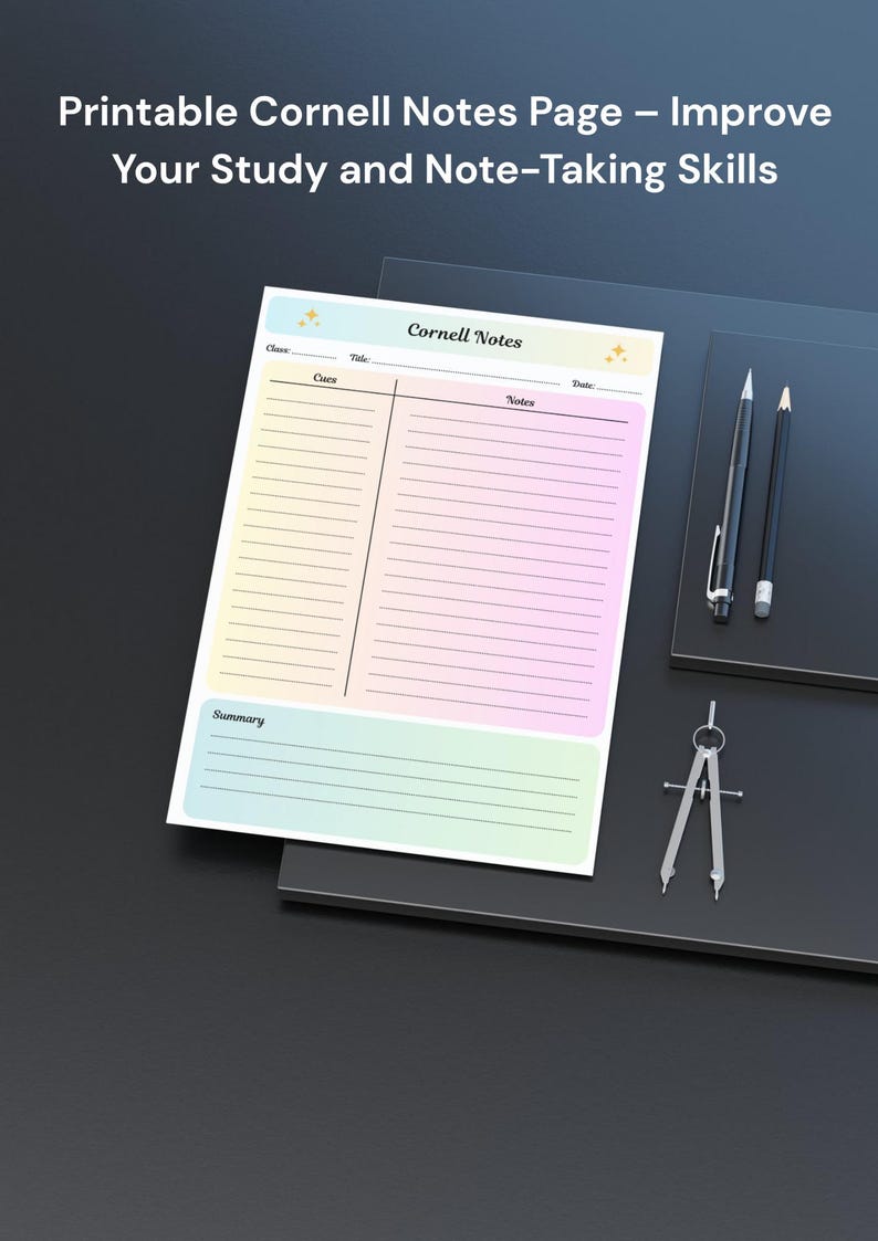 Cornell Notes Template Printable | Student Note Taking Template ...