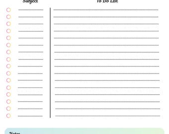 Homework To Do List Printable | Student Homework Planner | Assignment Checklist | School Task Organizer | Aesthetic Student Planner