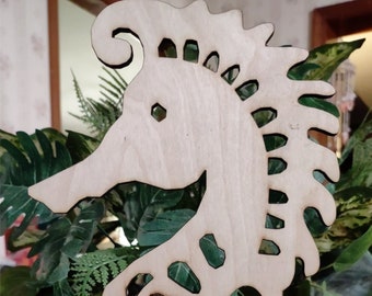 Seahorse Stand / Laser cut wood / Free Shipping