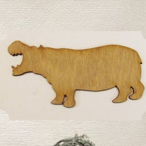 Hippopotamus / Hippo (Small) Wood Cut Out -  Laser Cut