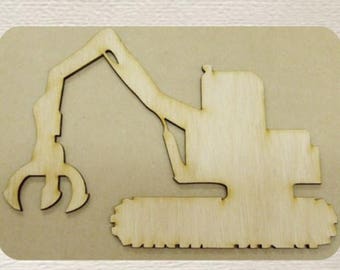 Excavator  (Large ) Wood Cut Out -  Laser Cut