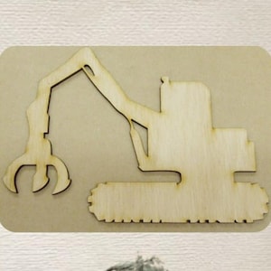Excavator  (Large ) Wood Cut Out -  Laser Cut