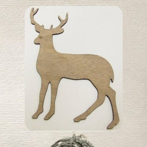 Antlered Deer  Wood Cut Out - Laser Cut