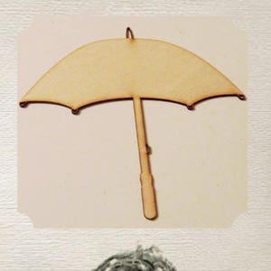 Umbrella / Parasol Wood Cut Out - Laser Cut