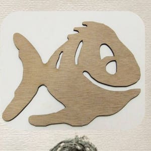 Happy Cartoon Style Fish Wood Cut Out - Laser Cut