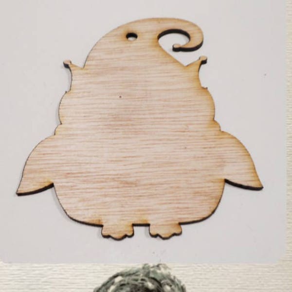 Cute Owl with Hat Ornament - Laser Cut Wood