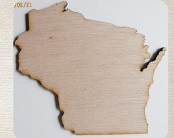 Wisconsin State (Large) Wood Cut Out - Laser Cut
