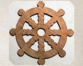 Ships Wheel / Captains Wheel / Nautical / Wood Cut Out - Laser Cut