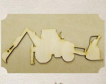 Backhoe / Machine (Small) Wood Cut Out -  Laser Cut