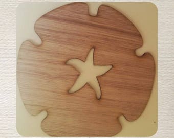 Sand Dollar (Small) Wood Cut Out -  Laser Cut