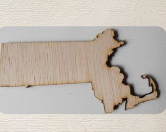 Massachusetts State ( Small) Wood Cut Out - Laser Cut