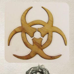 Bio Hazard Sign / Symbol (Small) Wood Cut Out -  Laser Cut