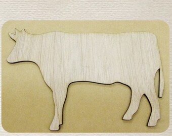 Cow (Medium) Wood Cut Out - Laser Cut Wood