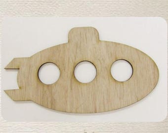 Submarine - (Small) Wood Cut Out -  Laser Cut