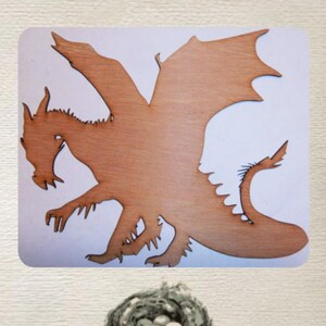 Medieval Dragon / Mythical Dragon-  (Large ) Wood Cut Out -  Laser Cut