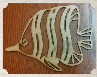 Tropical Fish Wood Cut Out - Laser Cut