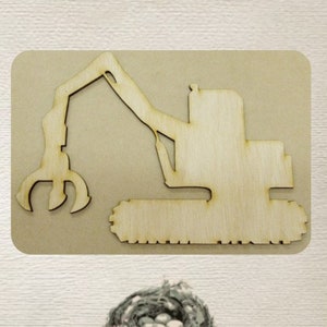 Excavator (Medium) Wood Cut Out - Laser Cut Wood
