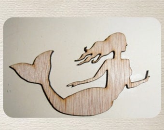 Mermaid (Medium) Wood Cut Out - Laser Cut
