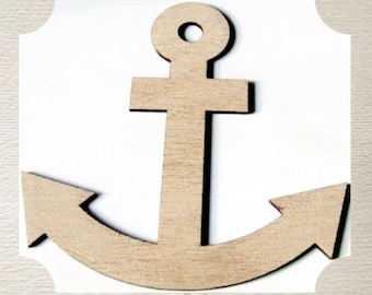 Anchor (Medium) Wood Cut Out - Laser Cut