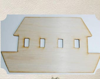 Noahs Ark / Ark / Boat - (Small) Wood Cut Out -  Laser Cut