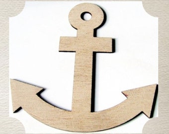 Anchor / Nautical  (Large ) Wood Cut Out -  Laser Cut