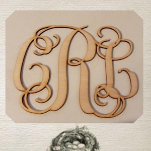 Fancy Monogram Wood Cut Out - Laser Cut
