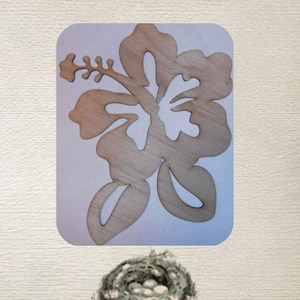 Hibiscus / Flower -  (Large ) Wood Cut Out -  Laser Cut