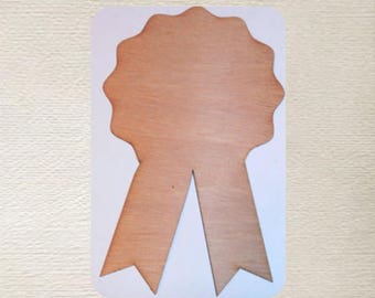 Award, Ribbon, Blue Ribbon -  (Large ) Wood Cut Out -  Laser Cut