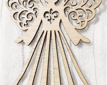 Beautiful Angel Ornament / Laser cut wood