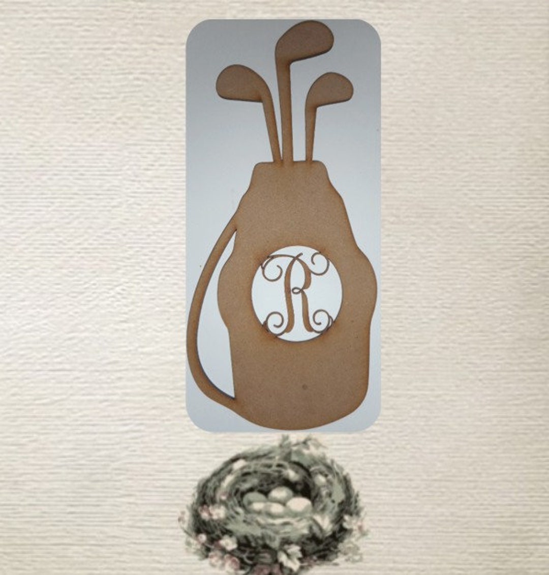 Golf Bag Monogram / Laser Cut Wood Etsy