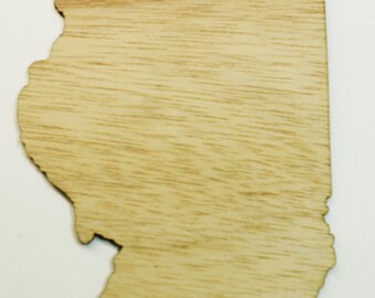 Illinois State (Medium) Wood Cut Out - Laser Cut