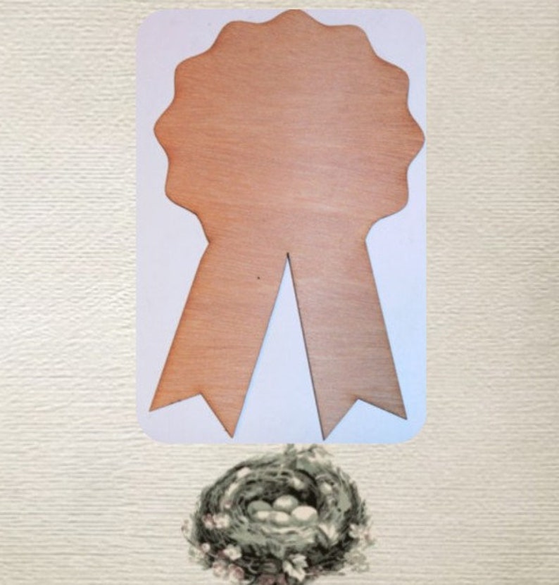 Ribbon, Award, Blue Ribbon Medium Wood Cut Out Laser Cut image 1