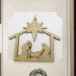 Nativity Ornament - Laser Cut Wood
