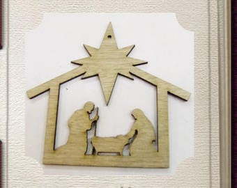 Nativity Ornament - Laser Cut Wood