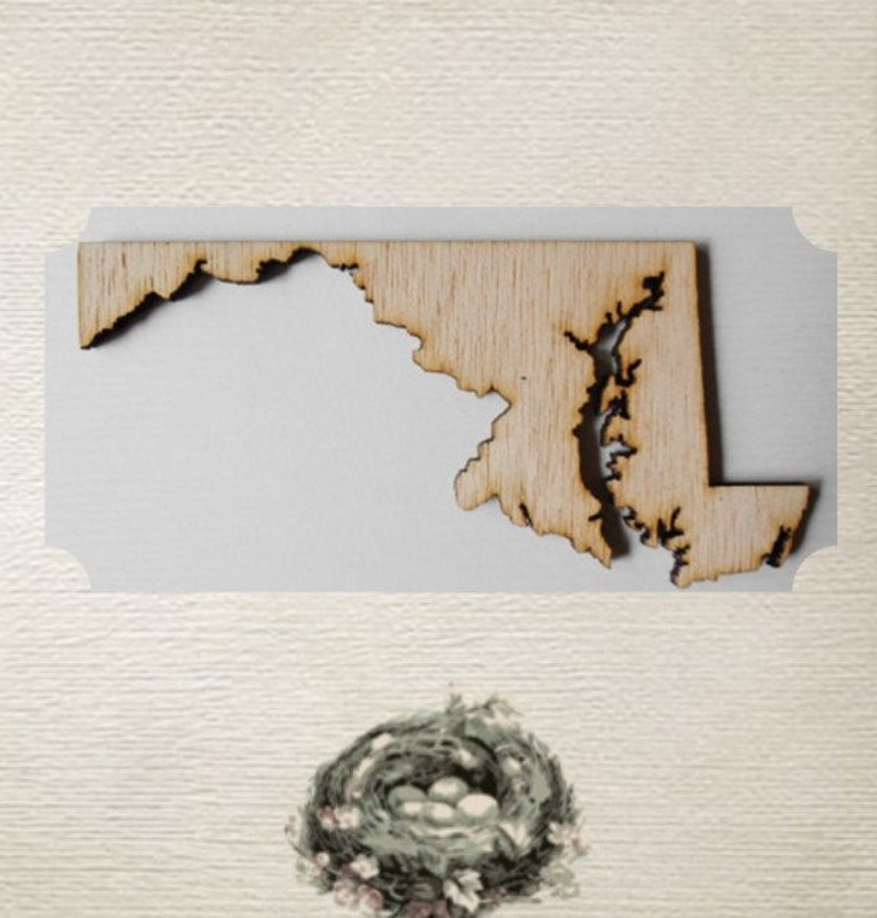 Maryland State Medium Wood Cut Out Laser Cut image 1