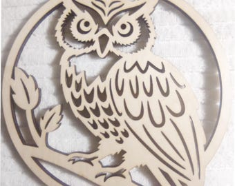 Beautiful Owl (Large ) Wood Cut Out -  Laser Cut