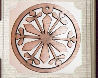 Fancy Circular Ornament - Laser Cut Wood