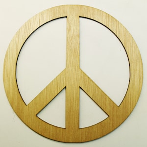 Peace Sign - Laser Cut Wood - Large