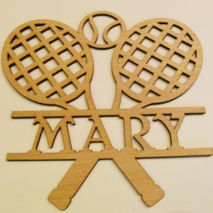 Tennis Monogram or Sign - Laser Cut Wood - Large - Personalized Free