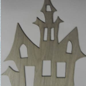 Haunted house (Medium) Wood Cut Out - Laser Cut