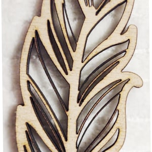 Intricate Feather  / Wood Cut Out -  Laser Cut