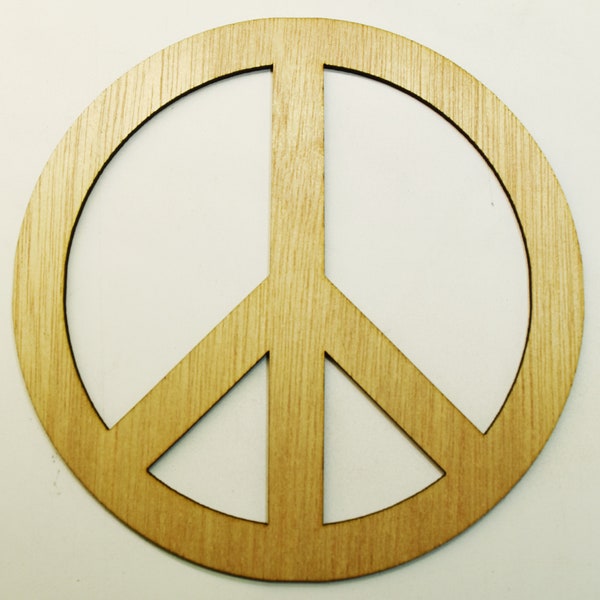 Peace Sign ( Medium) Wood Cut Out -  Laser Cut