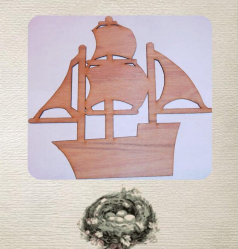 Pirate Ship Large Wood Cut Out Laser