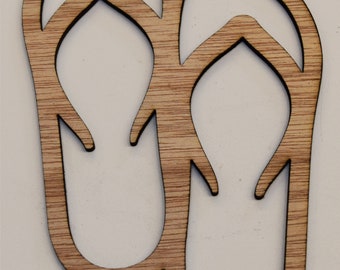 Flip Flops / Beach / Nautical Ornament - Laser Cut Wood
