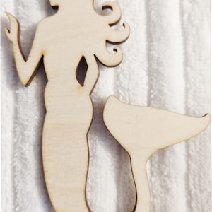 Mermaid  (Large ) Wood Cut Out -  Laser Cut