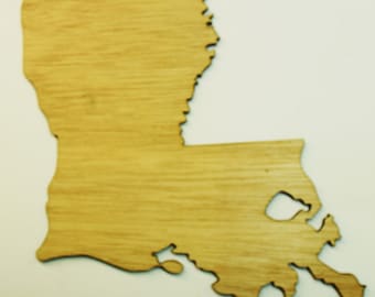 Louisiana  State ( Small) Wood Cut Out - Laser Cut