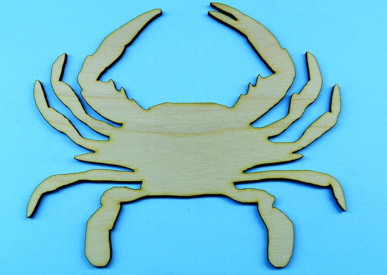 crab blue crab wood cut out medium laser cut etsy